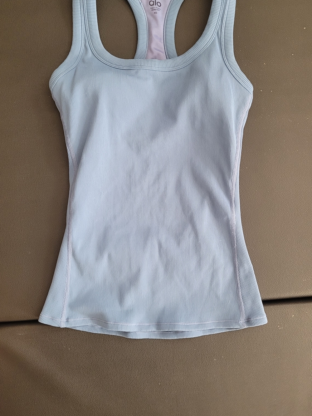 ALO Yoga Women’s Blue Ribbed Racerback Tank